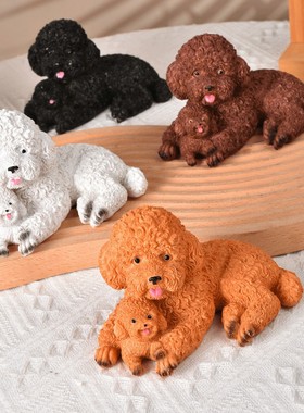 跨境创意大号仿真泰迪熊狗小贵宾狗儿童动物模型玩具批发公仔礼物