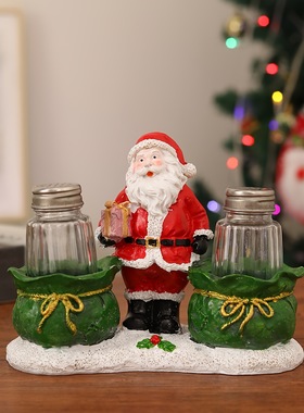 华丽的圣诞老人雕像胡椒盐瓶厨房调味罐装饰树脂雕塑餐厅装饰