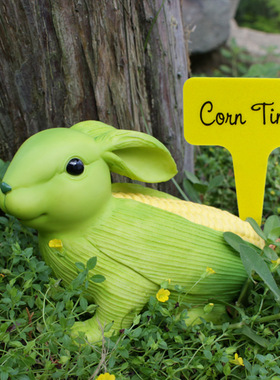 迷你花园花盆玉米兔子树脂摆件露台花园装饰庭院阳台布置造景装饰