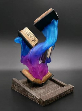 跨境新品hand-painted and personalized魔法骰子塔大书树脂摆件