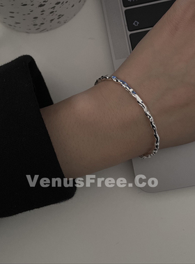 简约极简925纯银纹理手镯