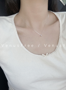 925纯银细蛇骨小圆珠锁骨链项链