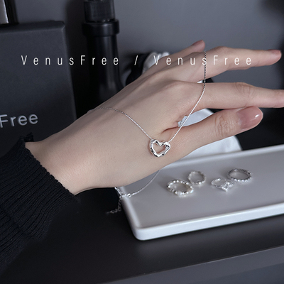 设计感韩国定制925纯银异形爱心光面超亮项链锁骨链少女简约日常