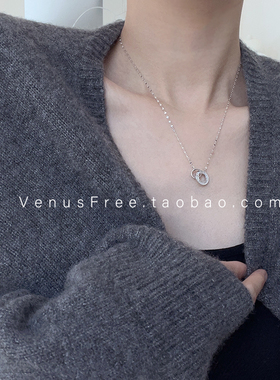 venusfree好运锁住925纯银锆石