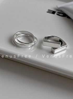 925纯银简约异形加粗戒指