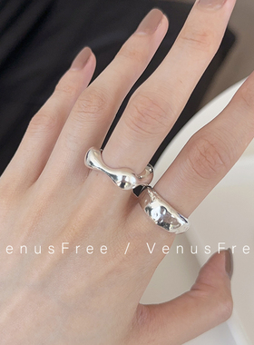 925纯银韩国加厚加粗戒指开口