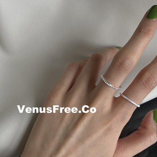 韩国超细线条冷淡风叠戴戒指环