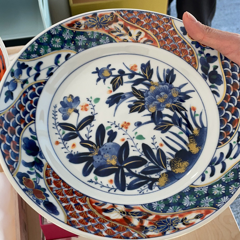 日本原产ceramic 蓝古伊万里餐盘ceramic 蓝日式盘子碟子平盘摆盘