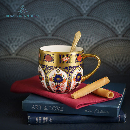 Royal Crown Derby德贝Art&Studio Glaze 欧式骨瓷马克杯水杯英国
