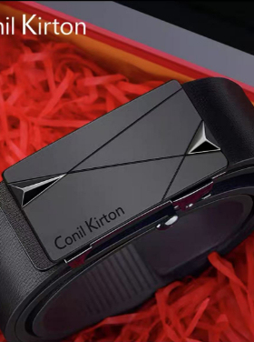 C&K皮带男腰带无牙扣真皮内穿自动扣休闲裤带老公男友爸爸礼物