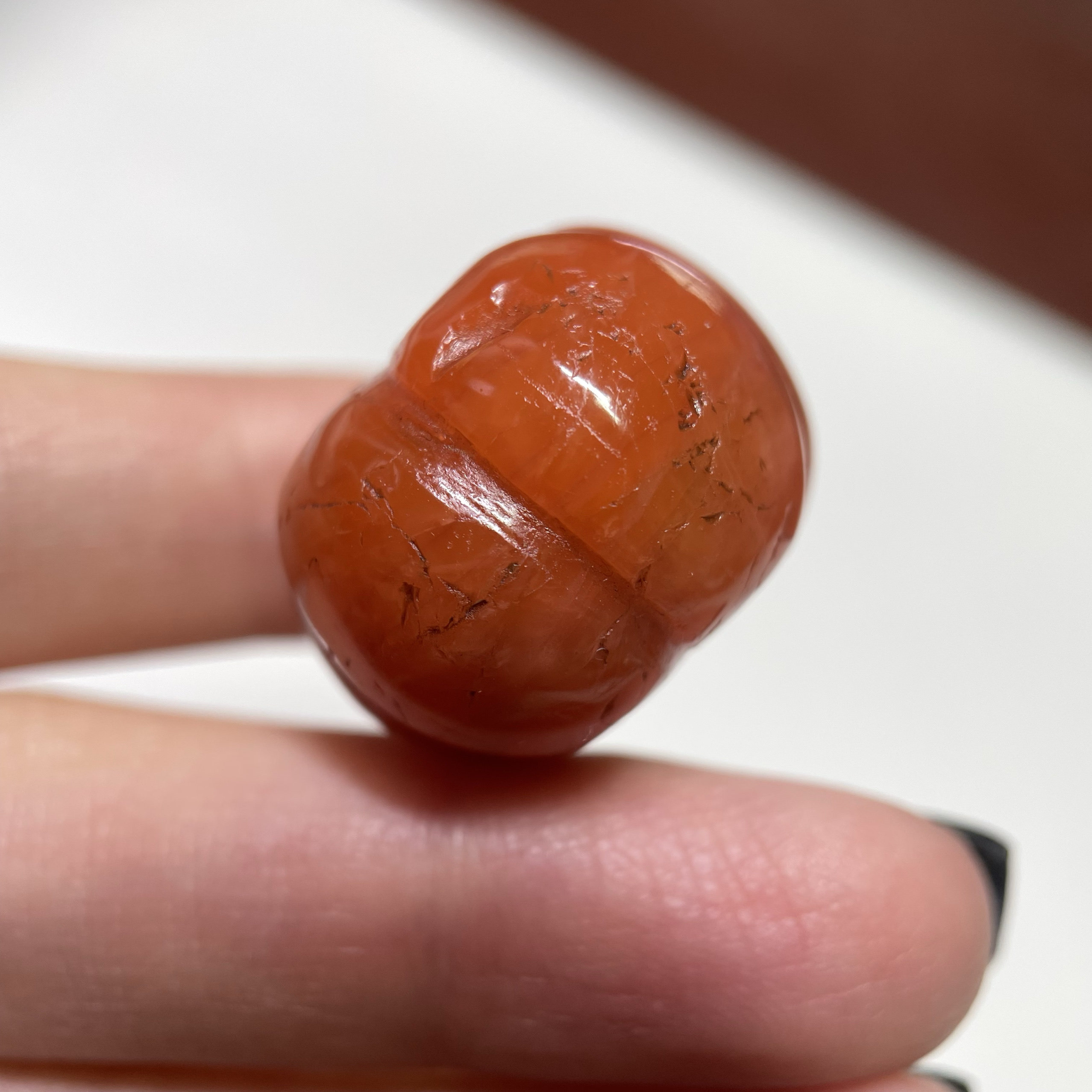 满肉老南红玛瑙瓜珠23mm 锁骨链项链多宝老珠礼物珠宝配珠老珠224