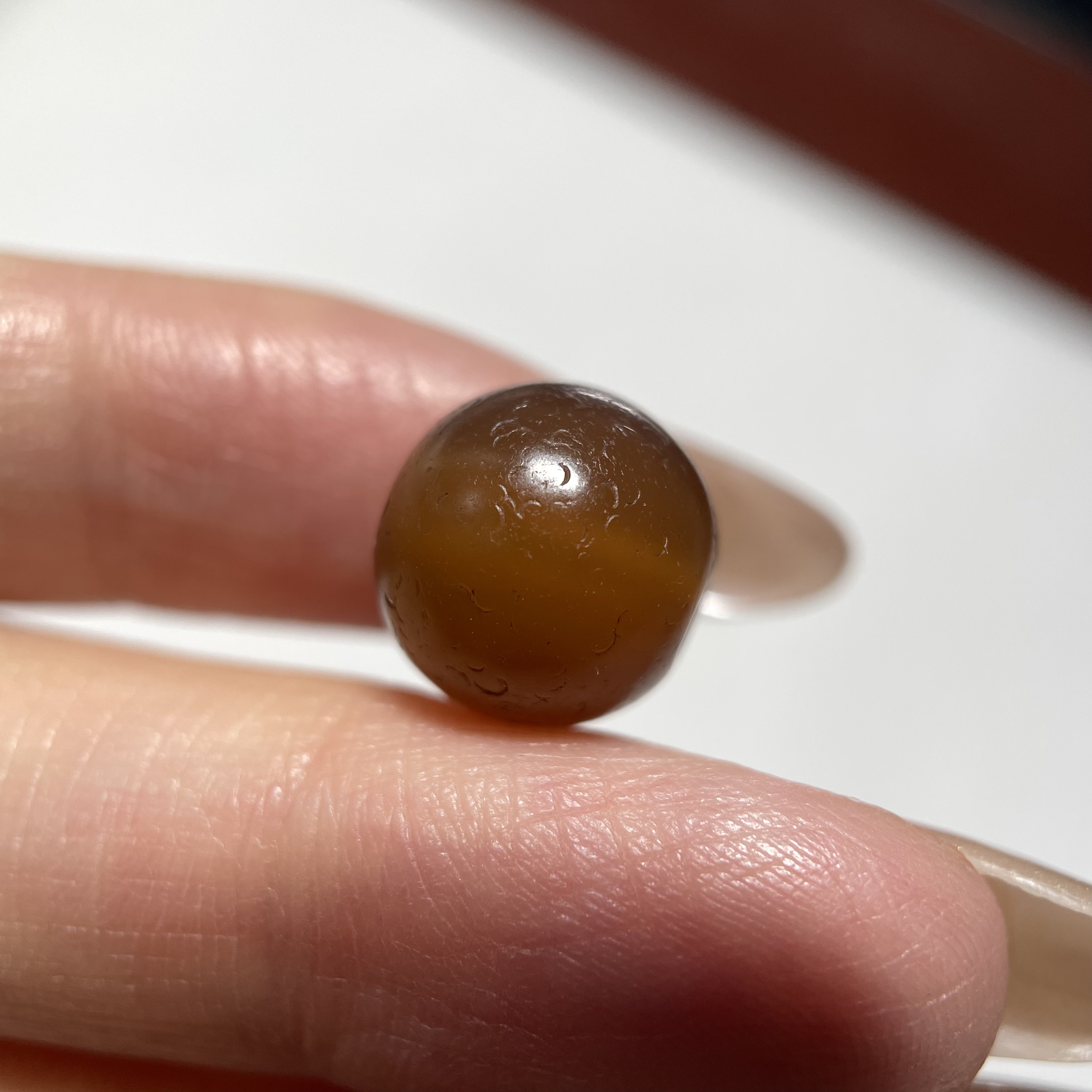 藏传清代糖色油润玛瑙圆珠11.7mm 念珠手串星月紫檀配珠老珠 1527