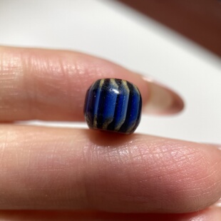 雪佛兰蓝色老琉璃单珠9mm 念珠佛珠手串老配珠单珠散珠老珠 1093