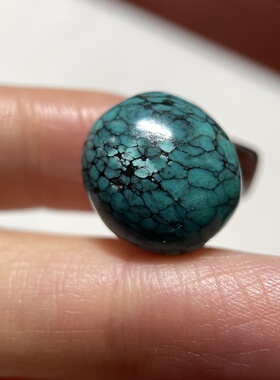 西藏老松石乌兰花椭圆珠14mm 项链锁骨链念珠手串老珠配珠 786