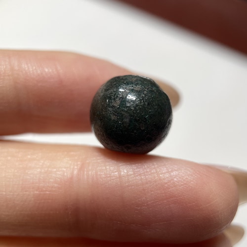 百年老绿玛瑙单珠11.7mm 念珠手串多宝diy配珠配饰老珠子 1940