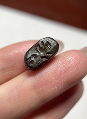 萨珊王朝精美小印章14mm 手工錾刻大磨损念珠卡子配饰配珠老珠399