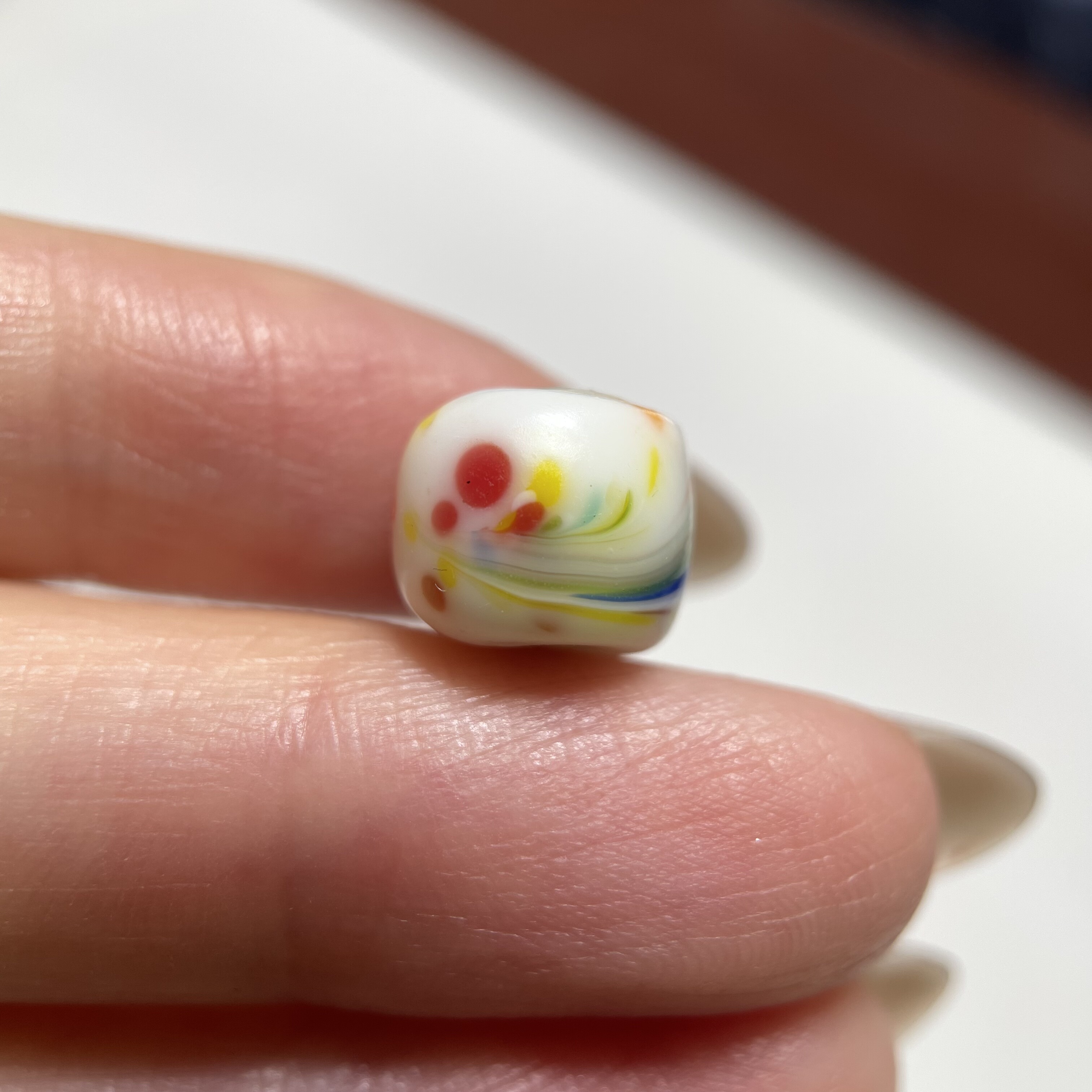 点彩花老琉璃桶珠10.5mm 佛珠念珠手串配珠diy配饰单珠老珠子1370