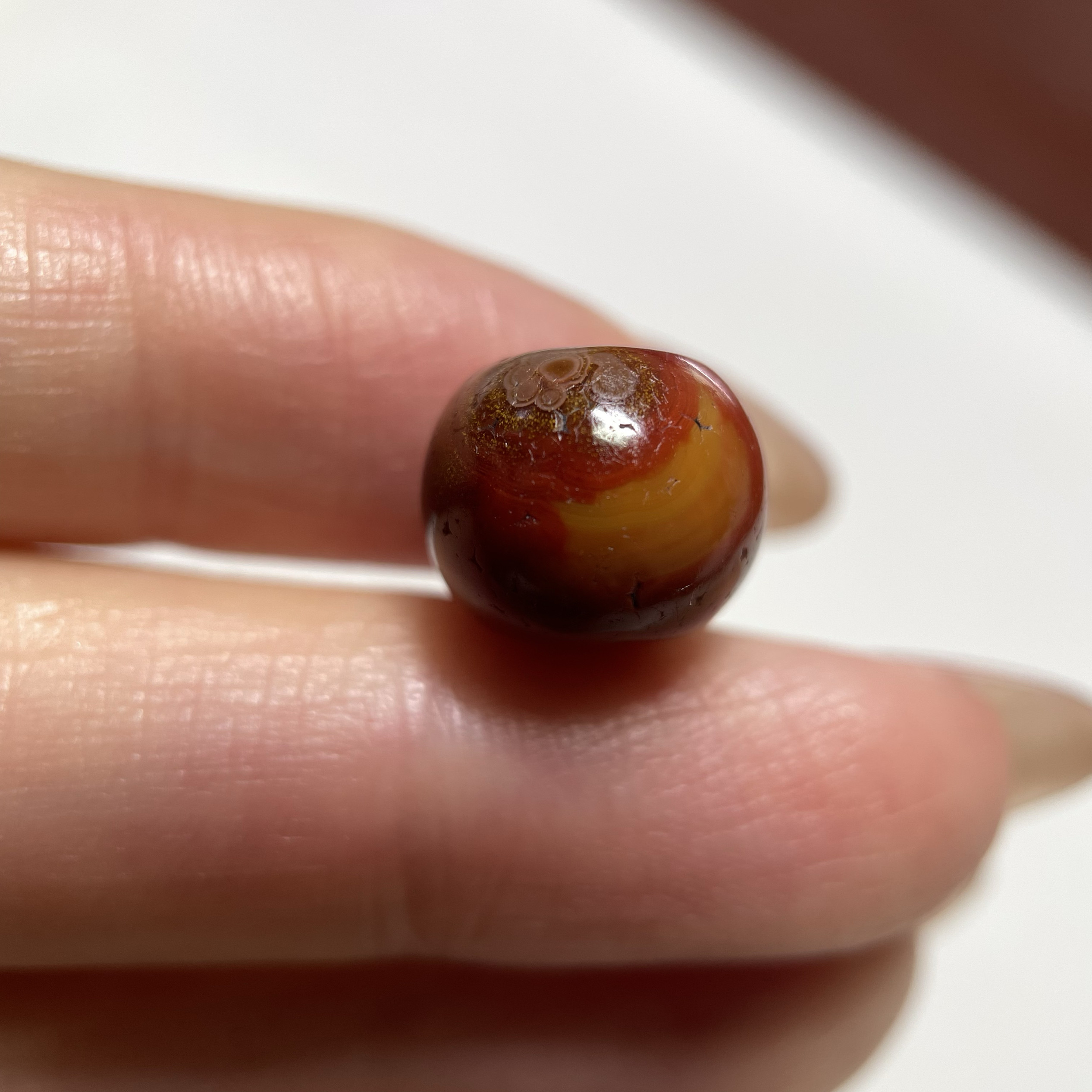 百年战国红老红缟玛瑙单珠11.6mm 带眼睛多宝老配珠配饰单珠 286