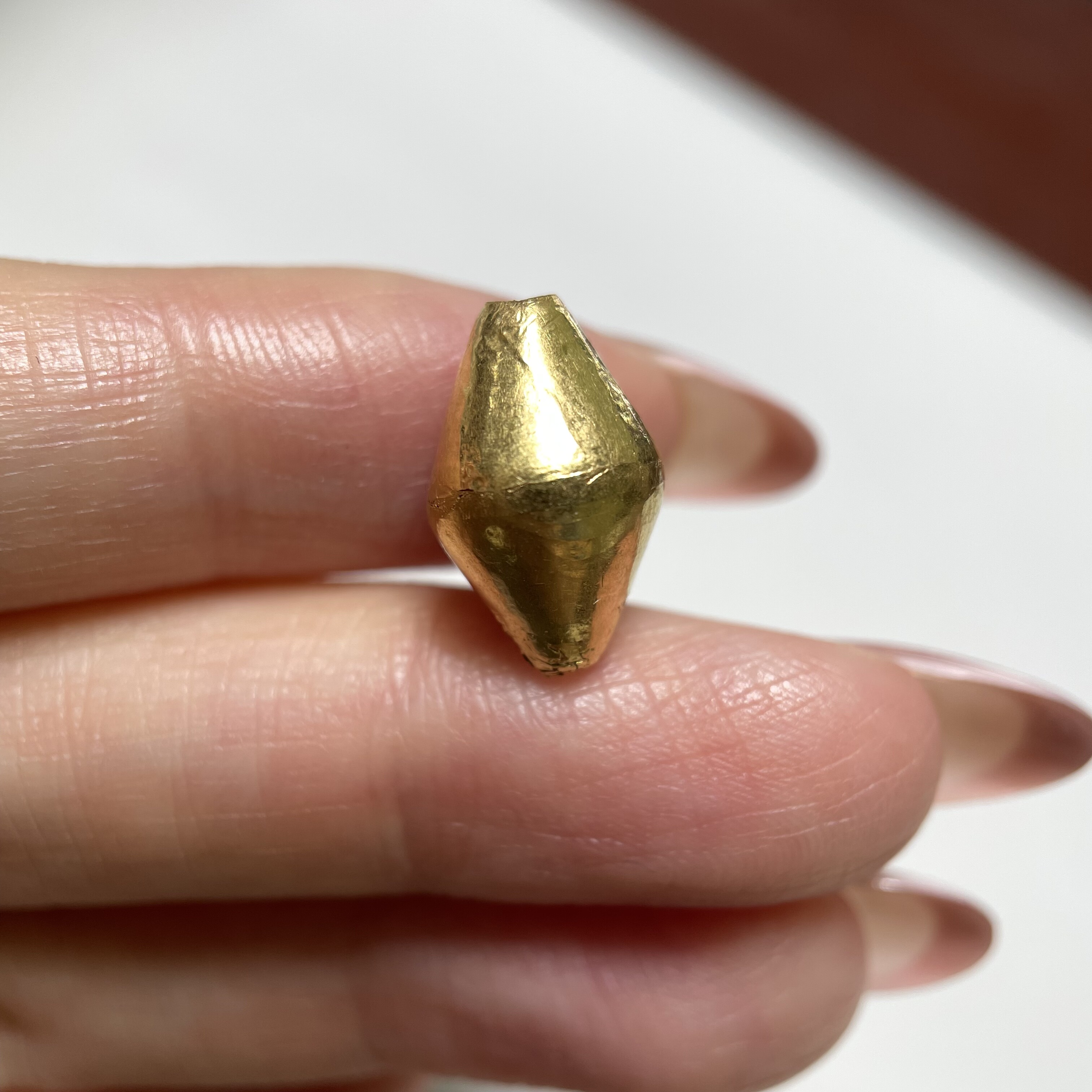 西亚千年老黄金朱砂胎金皮金珠9.4mm念珠手串多宝老珠diy配珠1165