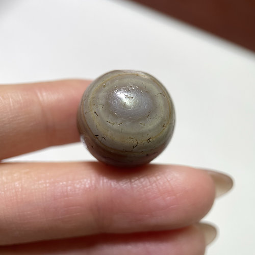 百年缠丝带眼睛老玛瑙圆珠18mm 大尺寸锁骨链配珠顶珠单珠老珠498