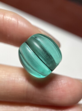 湖蓝糖果色老琉璃瓜珠14mm 念珠手串串珠配珠配饰老珠单珠 1747