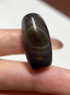 百年糖色缠丝佛眼老玛瑙管珠24mm 顶珠锁骨珠主珠老珠子 1204