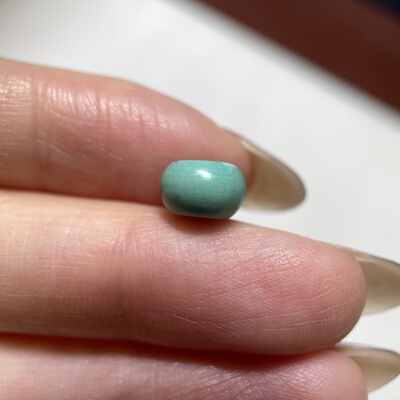 原矿天然绿松石隔珠隔片8mm 念珠手串星月紫檀单珠diy散珠 1443