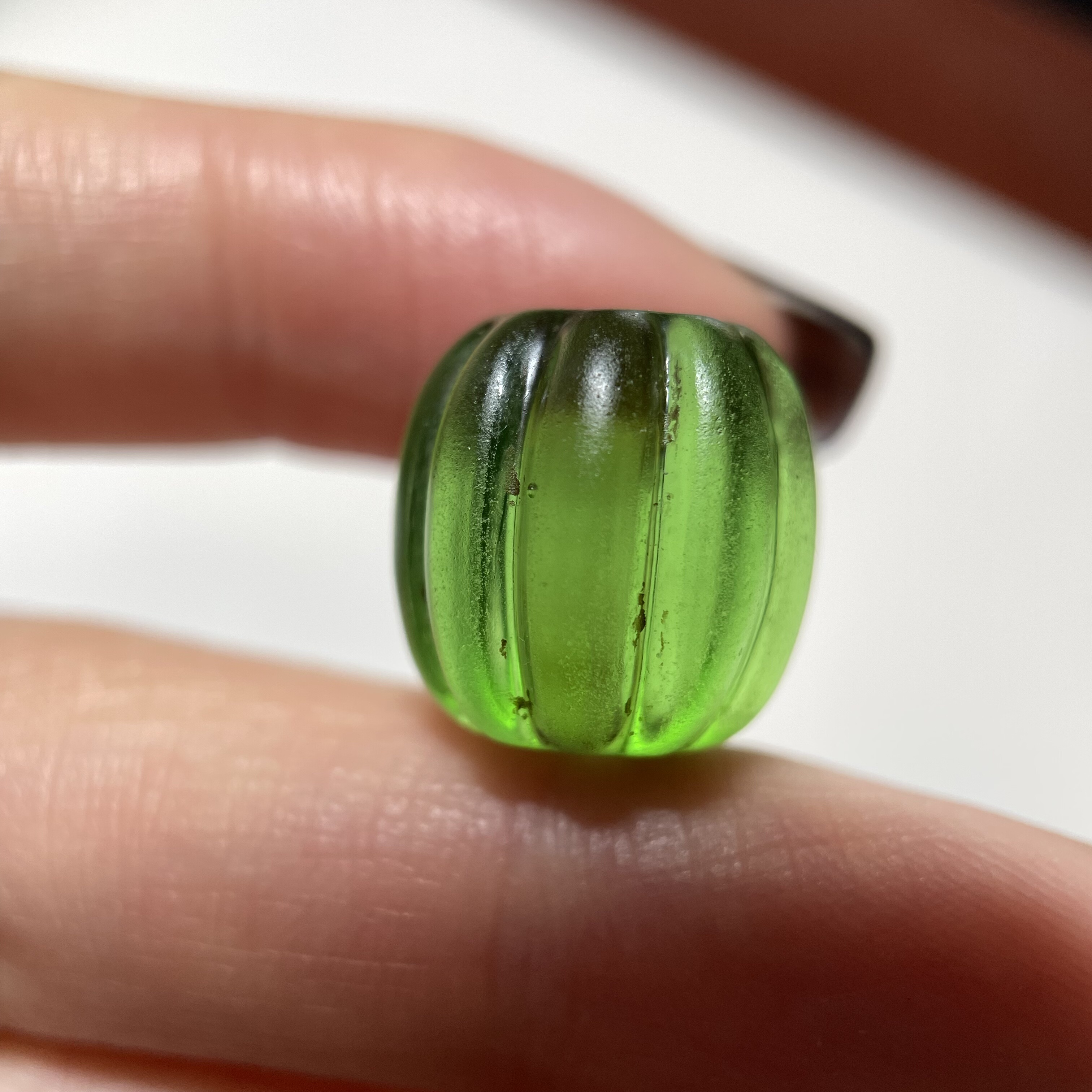 苹果绿糖果色老琉璃瓜珠14mm 念珠手串串珠配珠配饰老珠单珠 892