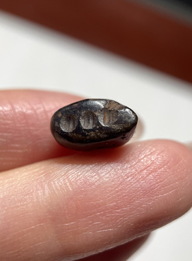 萨珊王朝精美小印章11.7mm 手工錾刻大磨损念珠卡子配饰配珠 408