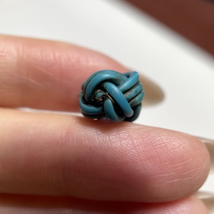 藏区老电线圈单珠10.5mm念珠手串大孔道藏传小元素配珠老珠 1407