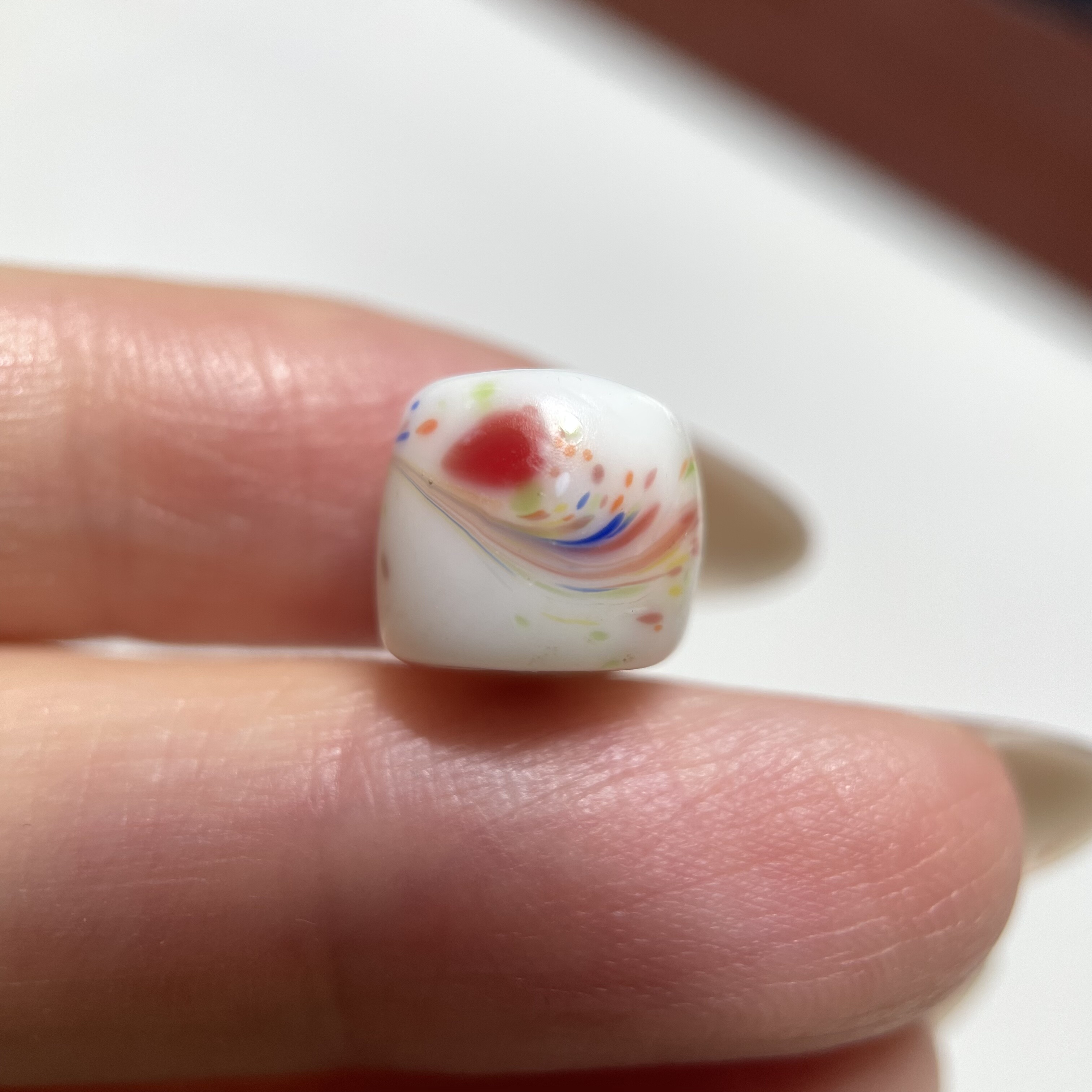 点彩花老琉璃桶珠10.3mm 佛珠念珠手串配珠diy配饰单珠老珠子1374