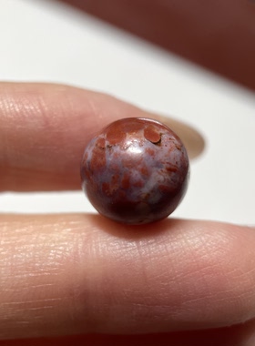 百年特色红玛瑙单珠12mm 手串念珠星月紫檀diy配珠配饰老珠子1968