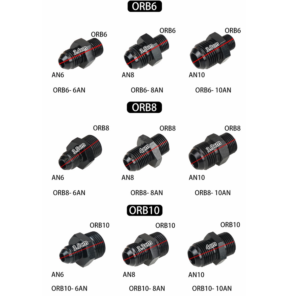 专业改装 配件改装ORB接头外螺纹油轨转换接头AN6 AN8 AN10 电子元器件市场 电机/马达 原图主图