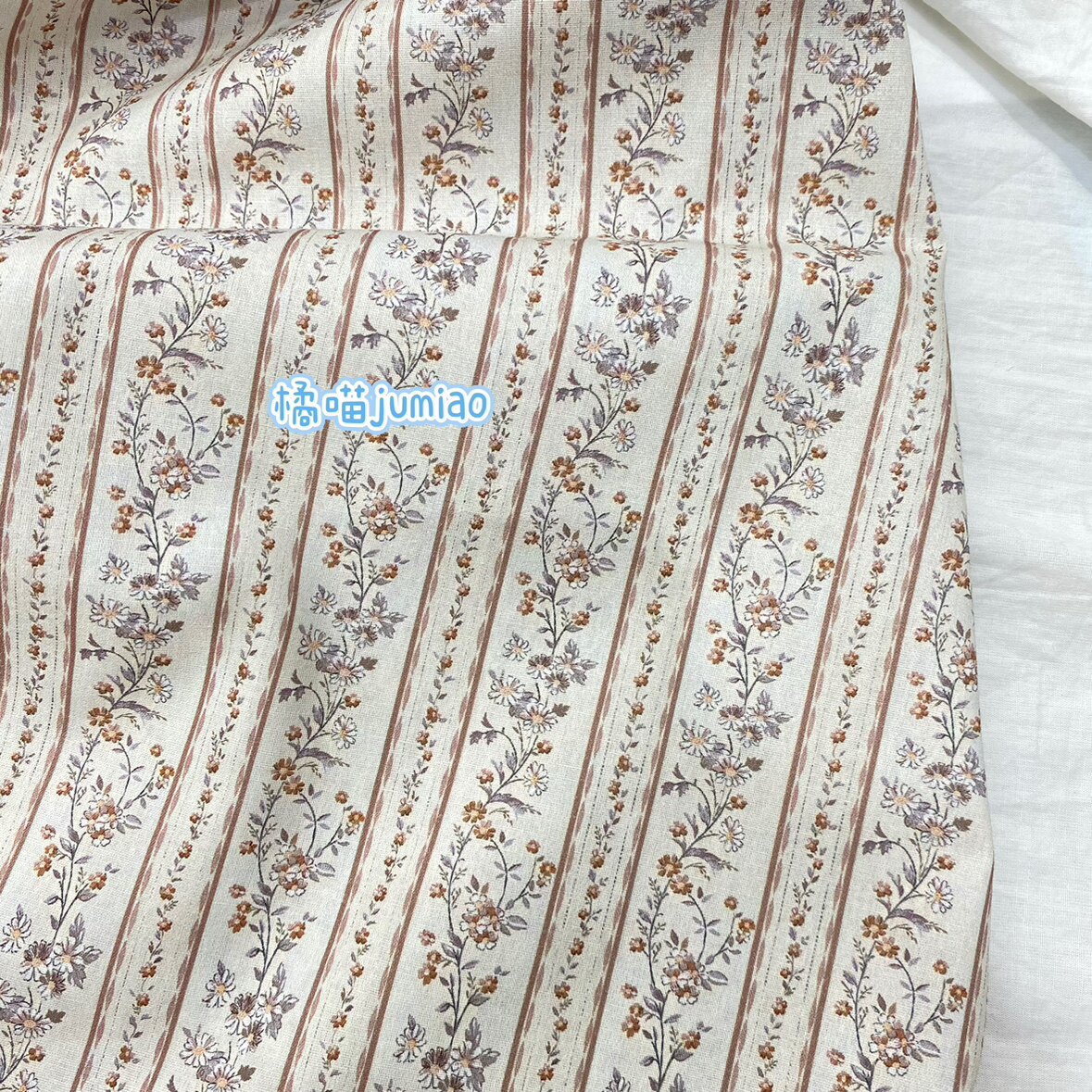 橘喵jumiao复古藤蔓花碎花海绵垫/布料/面料/
