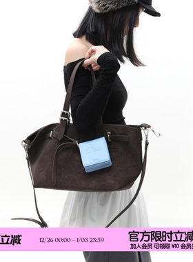 简着 /原创 麂皮棕加利尼尼小号 多形态通勤托特包单肩斜挎手提包