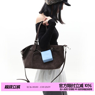 多形态通勤托特包单肩斜挎手提包 麂皮棕加利尼尼小号 简着 原创