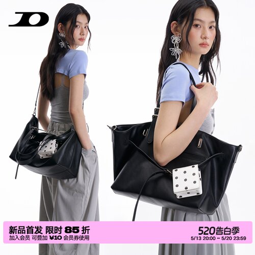 简着26SS新品 原创 黑色 加利尼尼摩登托特包通勤大容量斜挎包