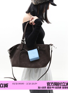 简着 /原创 麂皮棕加利尼尼小号 多形态通勤托特包单肩斜挎手提包