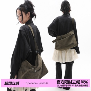 简着25AW新品 苔藓绿穆肯斯大容量皮带托特包单肩斜挎hobo包 原创