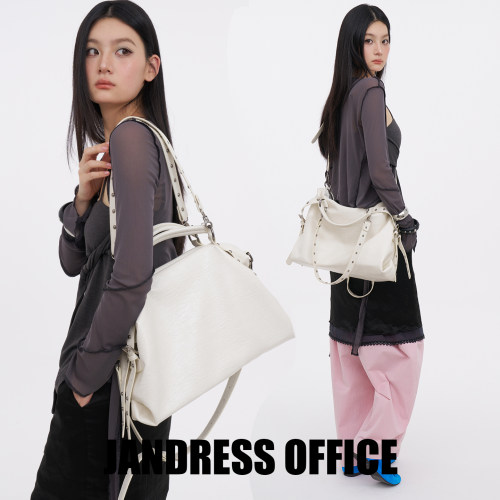 白hobo机车单肩斜挎女通勤托特包