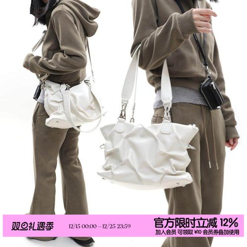 简着®原创赛司褶皱感街头托特包