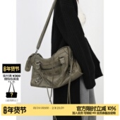 简着 限定脏脏绿·巴黎铆钉辣妹机车包废土复古大容量手提斜挎包
