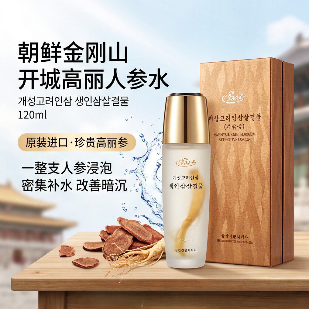 【高端礼盒人参水】朝鲜金刚山开城高丽人参水120ml明星产品送礼