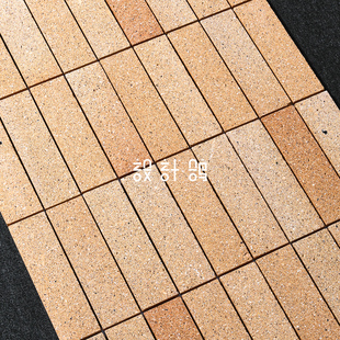 中古风砂结陶土砖渐变色商业空间背景墙咖啡店门头吧台烧结砖沙砖