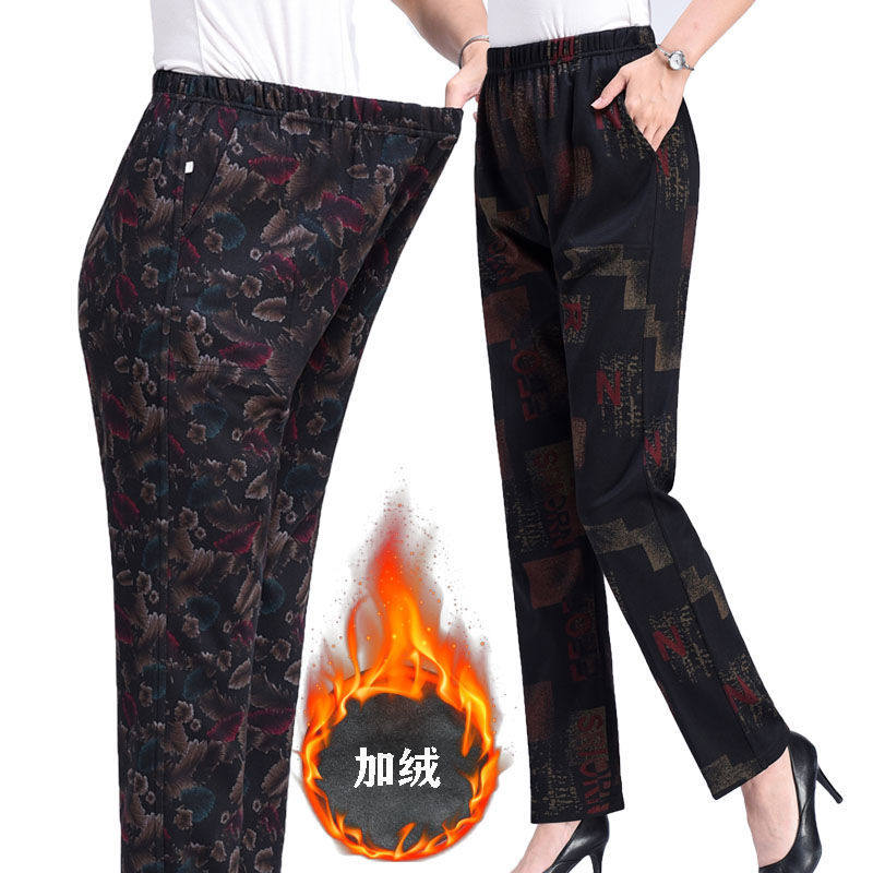秋冬中老年加绒休闲裤宽松高腰大码弹力花裤子直裤老太太舒适长裤|ruв категории Женская одежда, брюки, брюки - от Buy2taobao.com для оказания профессиональной услуги покупки агента Taobao