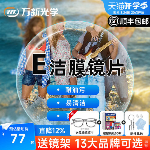万新超薄耐磨易清洁非球面眼镜片