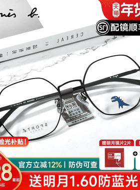 Agnes b眼镜框多边形不规则近视眼镜架男sport b有度数女AB05006
