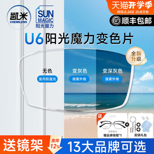 凯米新品阳光魔力变灰色镜片