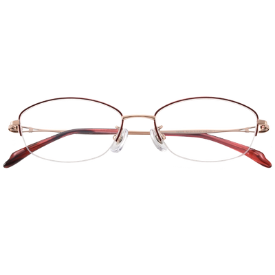 超轻商务半框女士钛架眼镜防蓝光