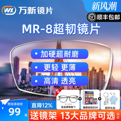 运动打篮球万新超韧防蓝光眼镜片